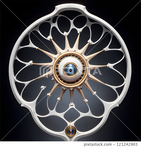 Futuristic Concept Wheel with Central Robotic Eye Design 121242903