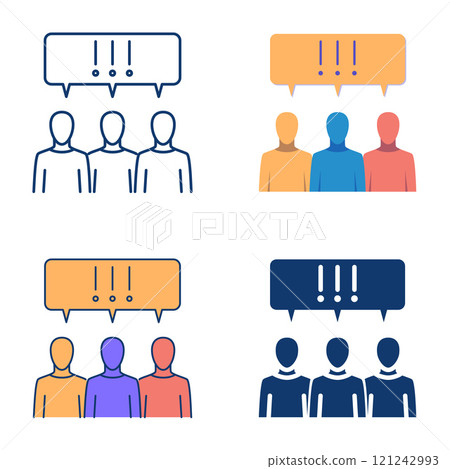 Collective action icon set in flat and line style Collective action icon set in flat and line style 121242993
