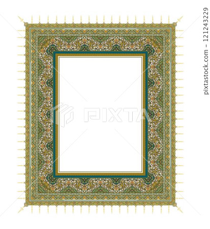 Vintage traditional realistic black and color frames set on white background isolated vector illustration 121243229