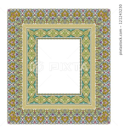 Vintage traditional realistic black and color frames set on white background isolated vector illustration 121243230
