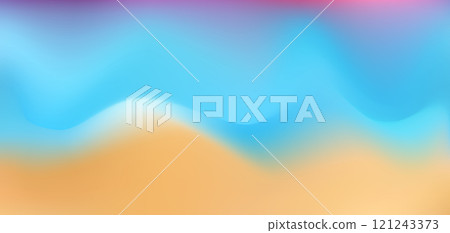 Bright vector light blue and orange brown wavy mesh gradient background. Abstract 3d curve shapes sand and water beach fluid digital watercolor for banner design, water sky concept, liquid poster Bright vector light blue and orange brown wavy mesh gradient background. Abstract 3d curve shapes sand and water beach fluid digital watercolor for banner design, water sky concept, liquid poster 121243373