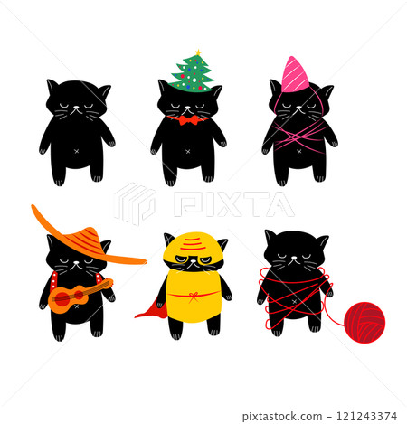 Set of black cats Set of black cats 121243374