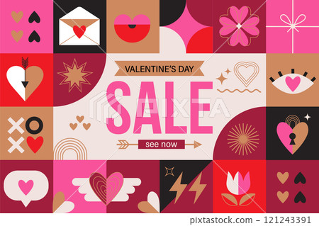 Valentines day Sale banner, flyer or card Valentines day Sale banner, flyer or card 121243391