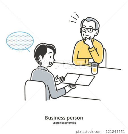 An older man consulting with a male advisor 121243551