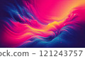 Vibrant Waves Enhanced with Sparkling Particles in Beautiful Gradient Colors. Abstract background. 121243757