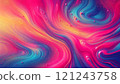 Vibrant Waves Enhanced with Sparkling Particles in Beautiful Gradient Colors. Abstract background. 121243758