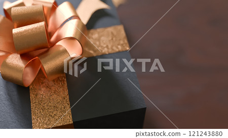 The Black gift box for celebration or holiday concept  3d rendering. 121243880