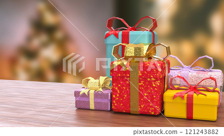 The Gift box for celebration or Holiday concept 3d rendering. The Gift box for celebration or Holiday concept 3d rendering. 121243882