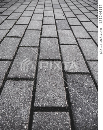 Surface of paving stone road 121244115