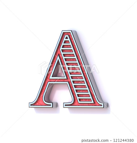 Red silver festive font Letter A 3D 121244380