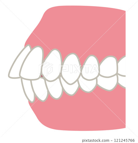 牙齒排列與突出的牙齒、口腔圖案、矯正 121245766