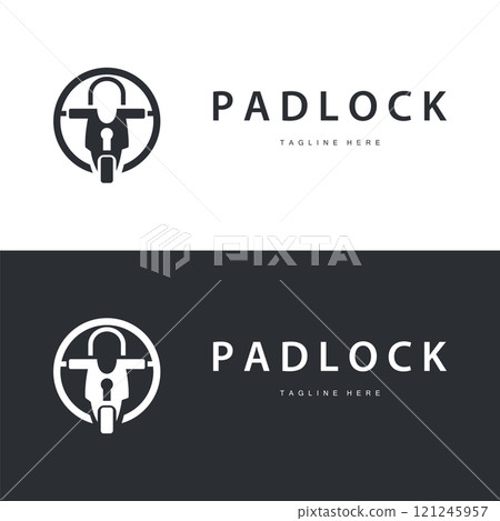 black silhouette padlock logo security illustration with simple shape design template black silhouette padlock logo security illustration with simple shape design template 121245957