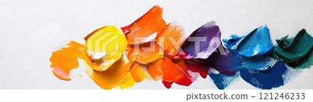 A vibrant array of paint colors blended together 121246233