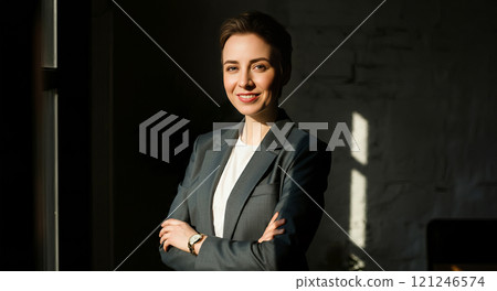 A young woman with arms 121246574