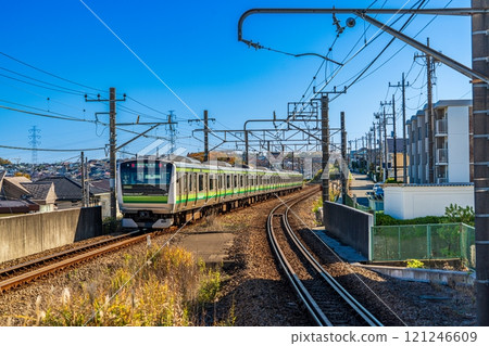 Yokohama Line departing from Naruse Station Yokohama Line departing from Naruse Station 121246609