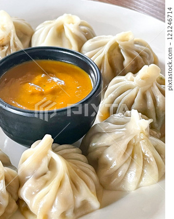 Momo, a typical Nepalese dish 121246714
