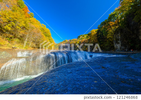 Waterfall falling into a crevice in the rocks Waterfall falling into a crevice in the rocks 121246868