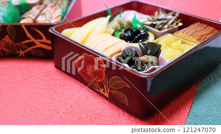 手工製作的年菜 — 袋裝年貨 — 特寫 121247070