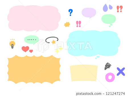 Speech bubbles and emotion icon set 121247274
