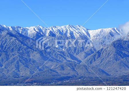 冬天安曇野和北阿爾卑斯山 121247420
