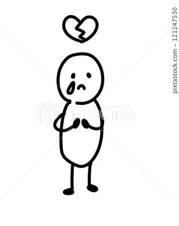 A relaxed illustration of a broken heart A relaxed illustration of a broken heart 121247530