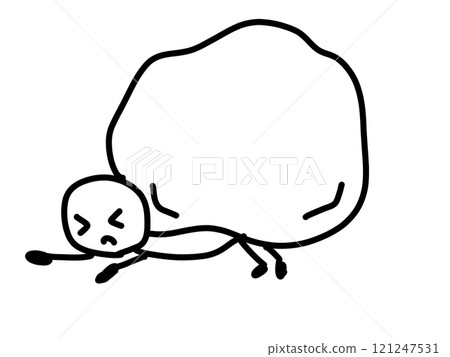 一個被重擔壓垮的人的鬆散插圖 一個被重擔壓垮的人的鬆散插圖 121247531