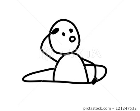 A casual illustration of a person peeking out of a hole A casual illustration of a person peeking out of a hole 121247532