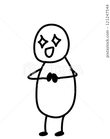 A casual illustration of a person with sparkling eyes A casual illustration of a person with sparkling eyes 121247544