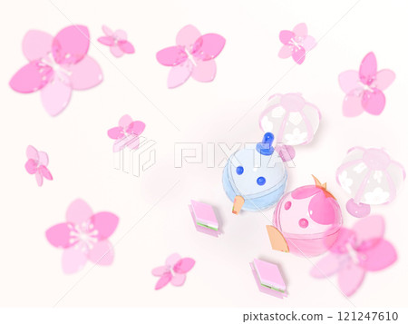 3DCG風景,可愛的玻璃公主仰望桃花 3DCG風景,可愛的玻璃公主仰望桃花 121247610