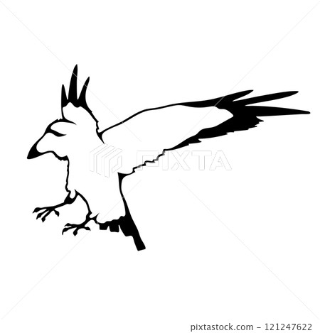 Bird Raven Crow Black Silhouette for Icon. 121247622
