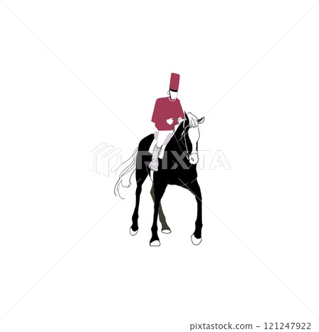 騎馬插畫 121247922