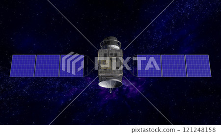 人造衛星、太空、GPS、衛星通訊、太陽能板 121248158