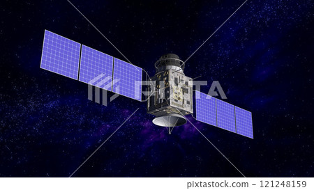 人造衛星、太空、GPS、衛星通訊、太陽能板 121248159