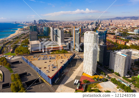 Aerial view of Diagonal Mar district, Barcelona Aerial view of Diagonal Mar district, Barcelona 121248356