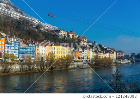 View on Grenoble with cable car in France View on Grenoble with cable car in France 121248398