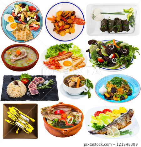 Collection of various dishes Collection of various dishes 121248399