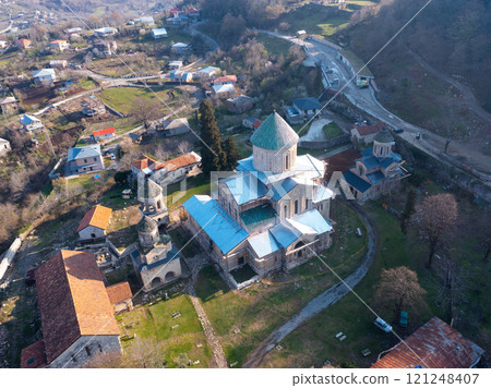 Aerial view of Gelati Monastery complex near Kutaisi, Georgia Aerial view of Gelati Monastery complex near Kutaisi, Georgia 121248407