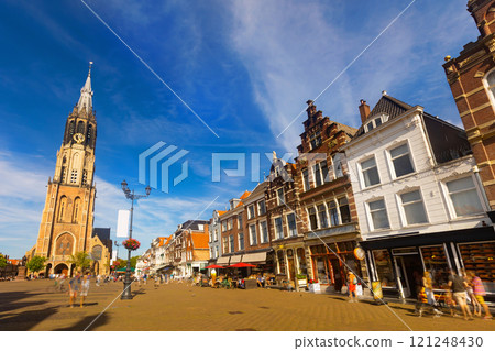 Protestant church in Delft on Market square. Netherlands 121248430