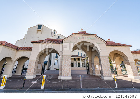 Takarazuka City, Hyogo Prefecture, home of the Takarazuka Revue Company, Takarazuka Grand Theater and Takarazuka Bow Hall entrance 121248598