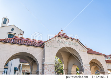 Takarazuka City, Hyogo Prefecture, home of the Takarazuka Revue Company, Takarazuka Grand Theater and Takarazuka Bow Hall entrance 121248601
