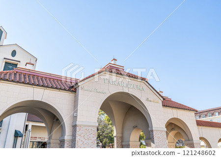 Takarazuka City, Hyogo Prefecture, home of the Takarazuka Revue Company, Takarazuka Grand Theater and Takarazuka Bow Hall entrance 121248602