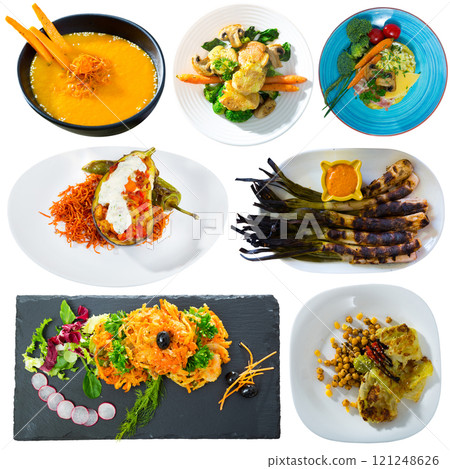 Set of dishes from vegetables 121248626