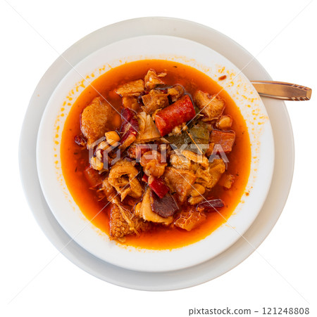National Spanish dish tripe Callos la Gallega - thick broth with chickpeas National Spanish dish tripe Callos la Gallega - thick broth with chickpeas 121248808