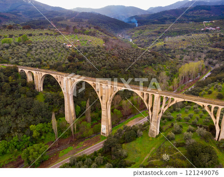 Landscape and Viaduct of Guadalupe from above 121249076