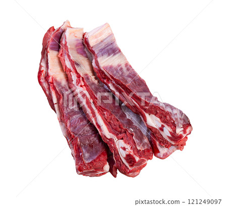 Fresh raw pork ribs with potatoes, onions and black pepper Fresh raw pork ribs with potatoes, onions and black pepper 121249097