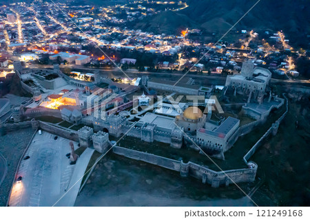 Aerial view of Rabai castle and city center in Akhaltsikhe Aerial view of Rabai castle and city center in Akhaltsikhe 121249168