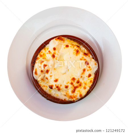 Stuffed meat cannelloni with cheese 121249172