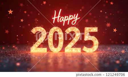 2025 happy new year background red 2025 happy new year background red 121249706