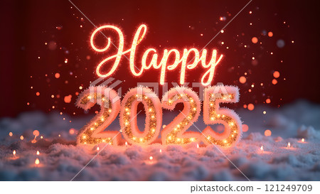 2025 happy new year background red 2025 happy new year background red 121249709