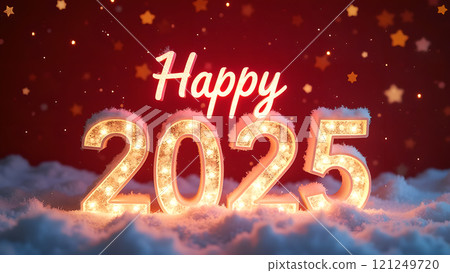 2025 happy new year background red 2025 happy new year background red 121249720